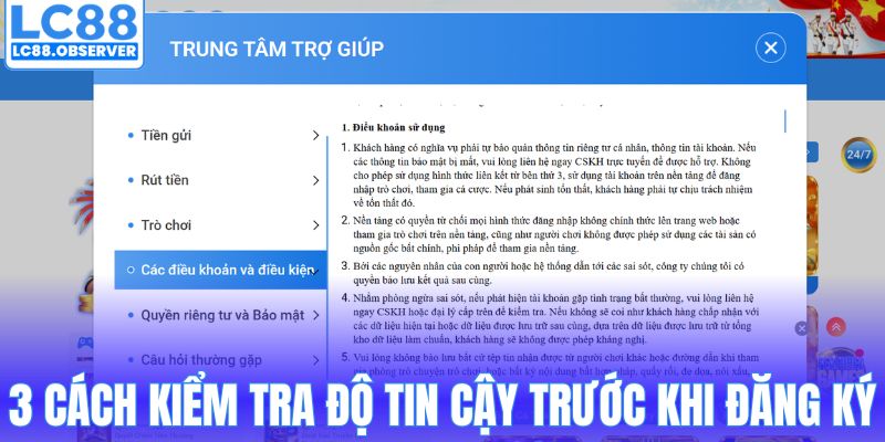 3 cách kiểm tra độ tin cậy trước khi đăng ký