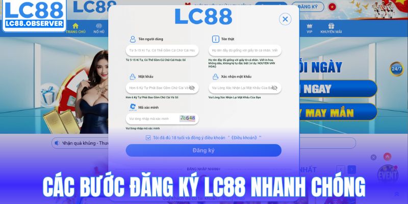 Các bước đăng ký LC88 nhanh chóng