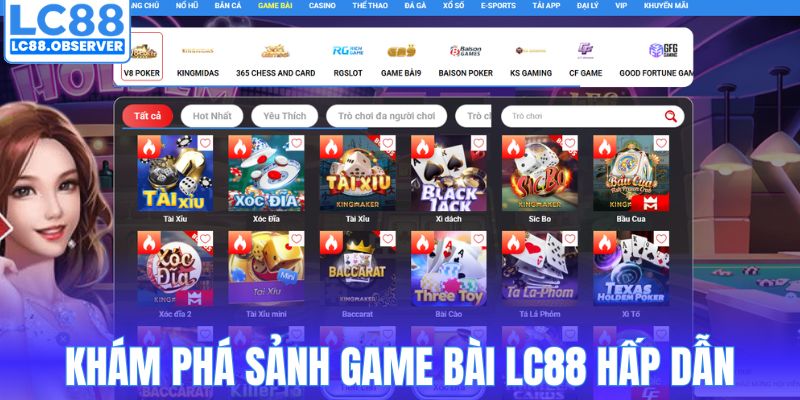 Khám phá sảnh game bài LC88 hấp dẫn